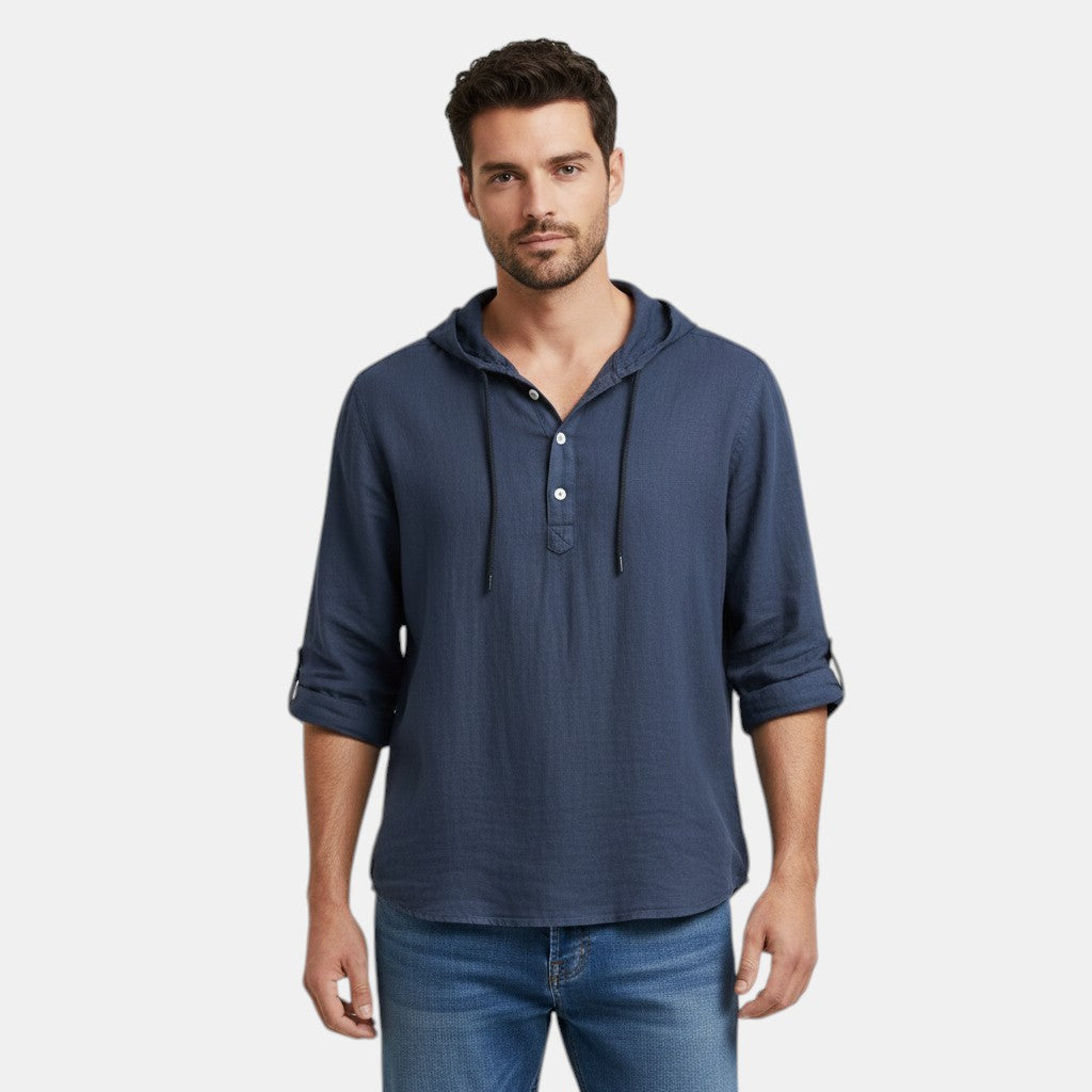 Men’s Lightweight Cotton Hooded Shirt