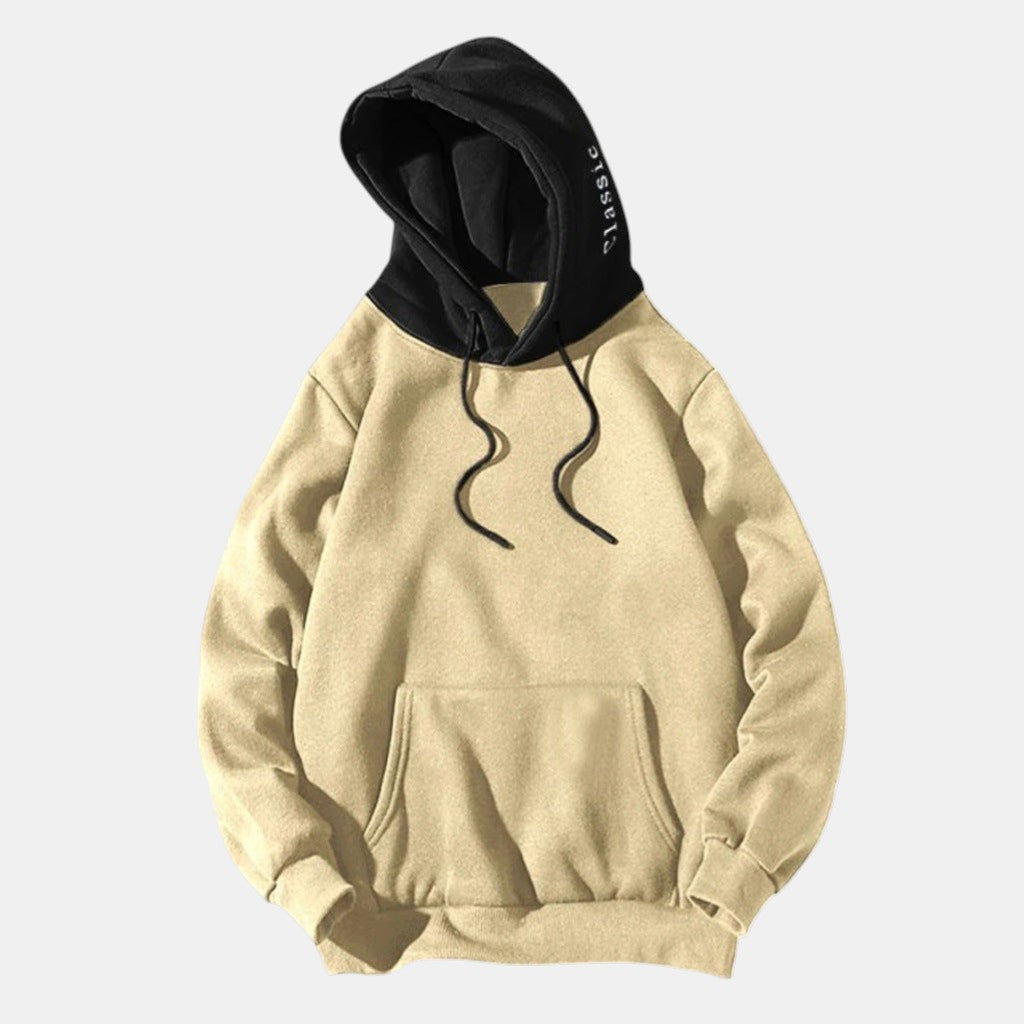 Men’s Contrast Hood Pullover Hoodie