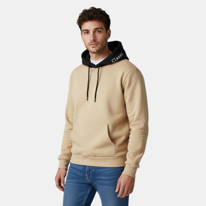 Men’s Contrast Hood Pullover Hoodie
