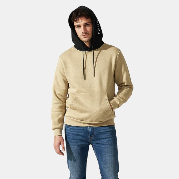 Men’s Contrast Hood Pullover Hoodie