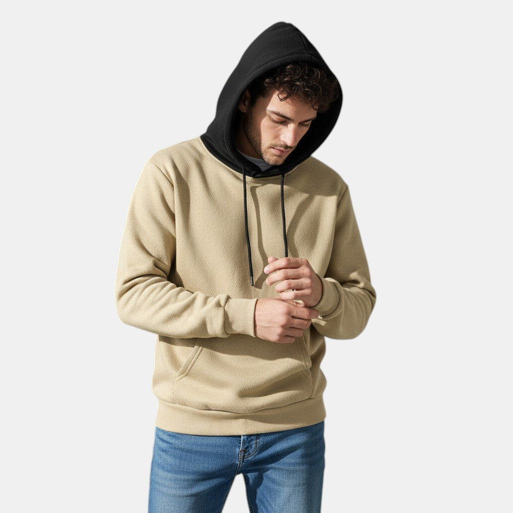 Men’s Contrast Hood Pullover Hoodie