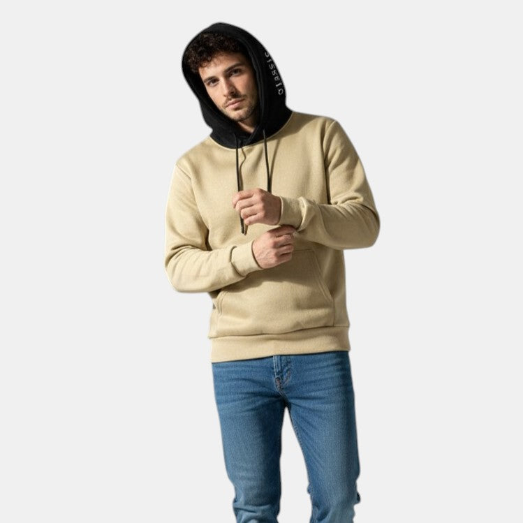 Men’s Contrast Hood Pullover Hoodie