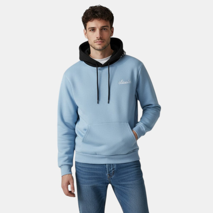 Men’s Contrast Hood Pullover Hoodie