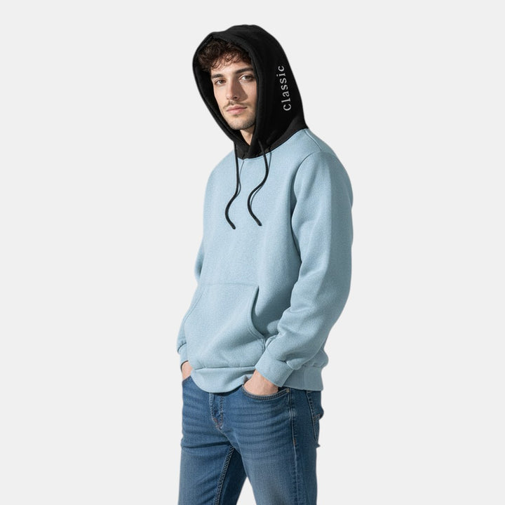 Men’s Contrast Hood Pullover Hoodie