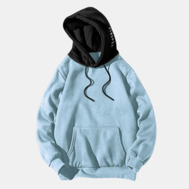Men’s Contrast Hood Pullover Hoodie