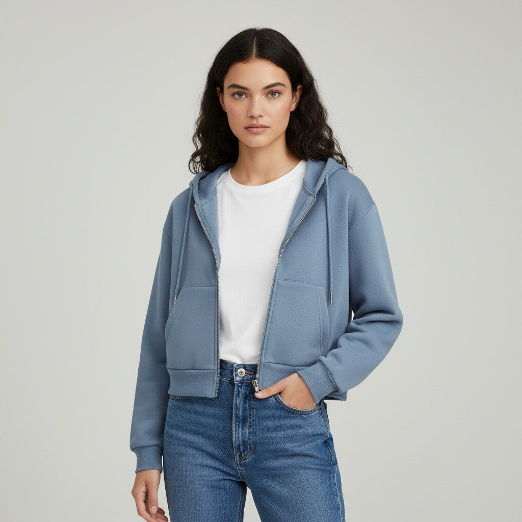 Women’s Cropped Zip Hoodie