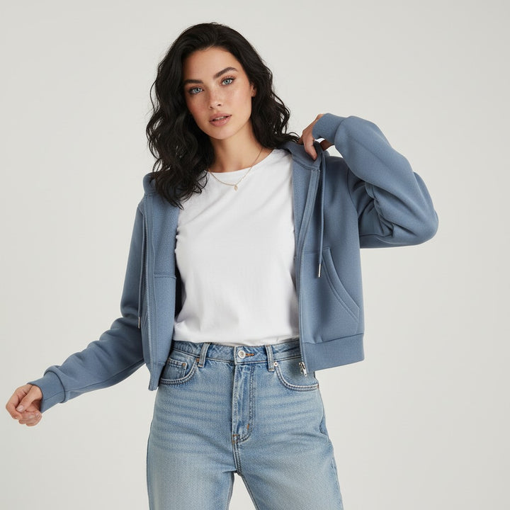 Women’s Cropped Zip Hoodie