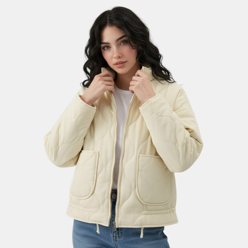Women’s Quilted Jacket with Adjustable Waist