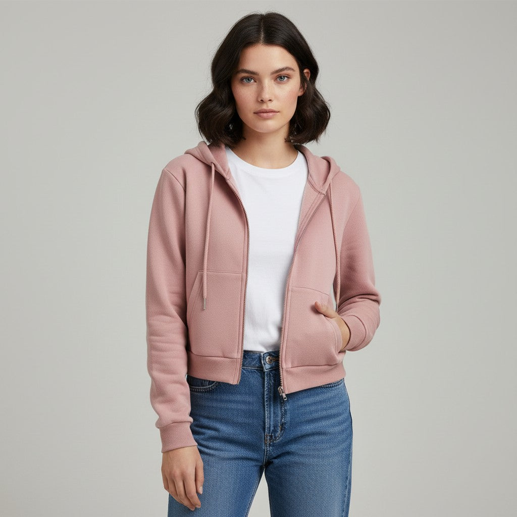 Women’s Cropped Zip Hoodie