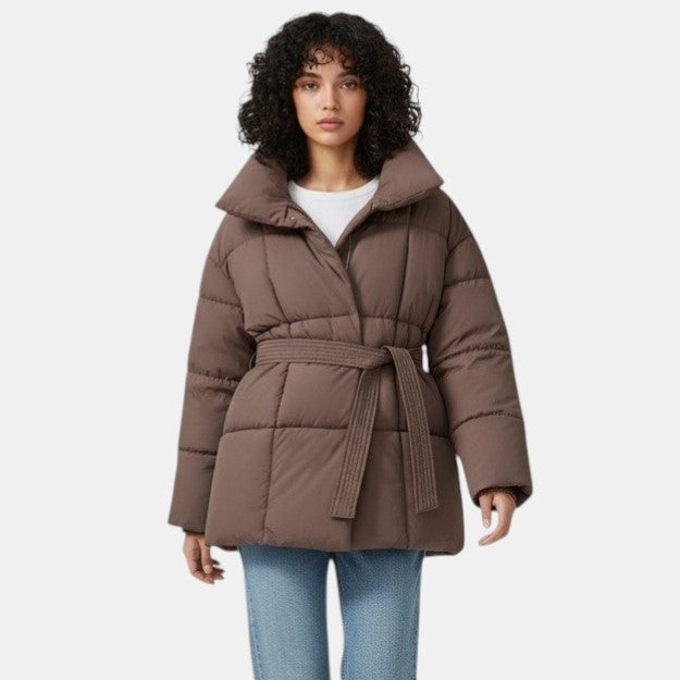 Women’s Belted Quilted Puffer Coat