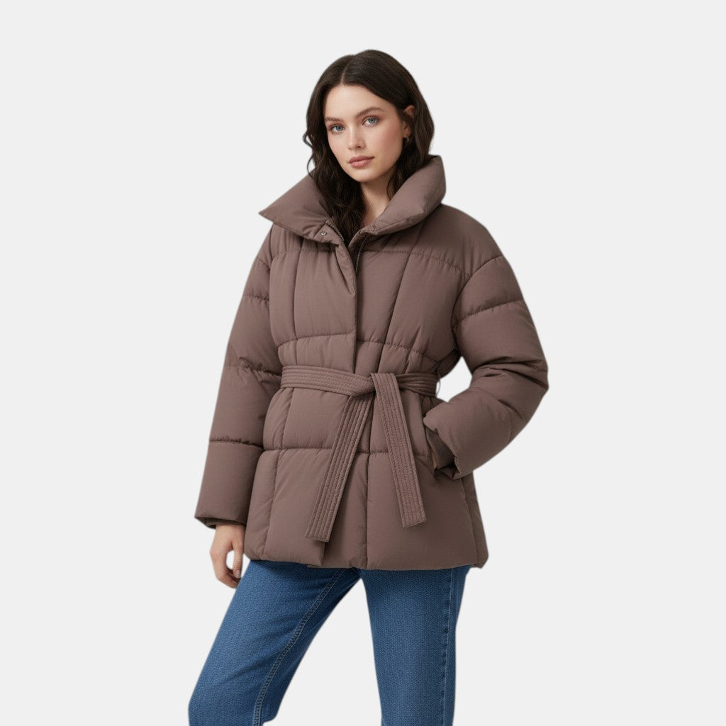 Women’s Belted Quilted Puffer Coat