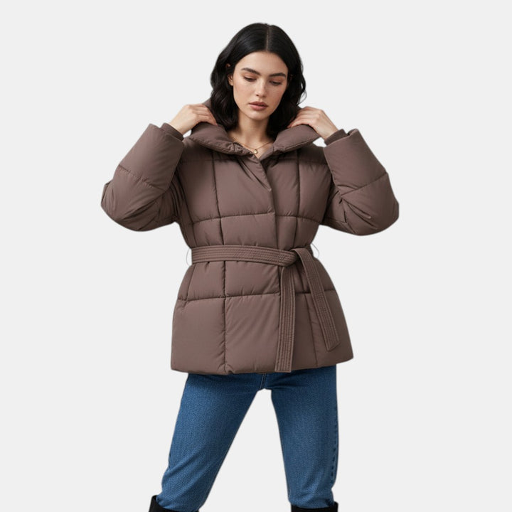Women’s Belted Quilted Puffer Coat