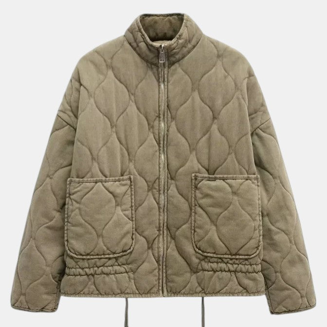 Women’s Quilted Jacket with Adjustable Waist