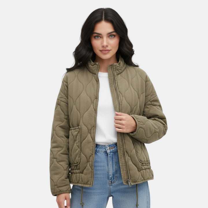Women’s Quilted Jacket with Adjustable Waist