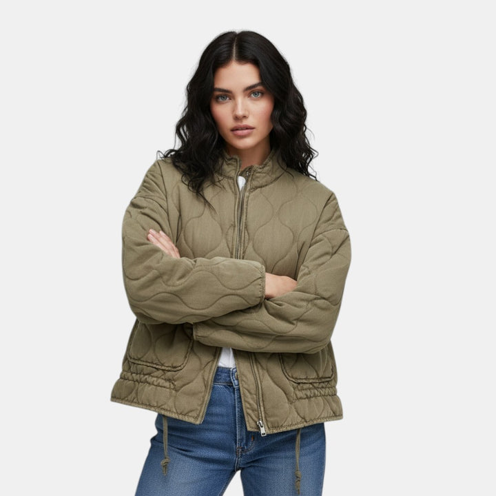 Women’s Quilted Jacket with Adjustable Waist