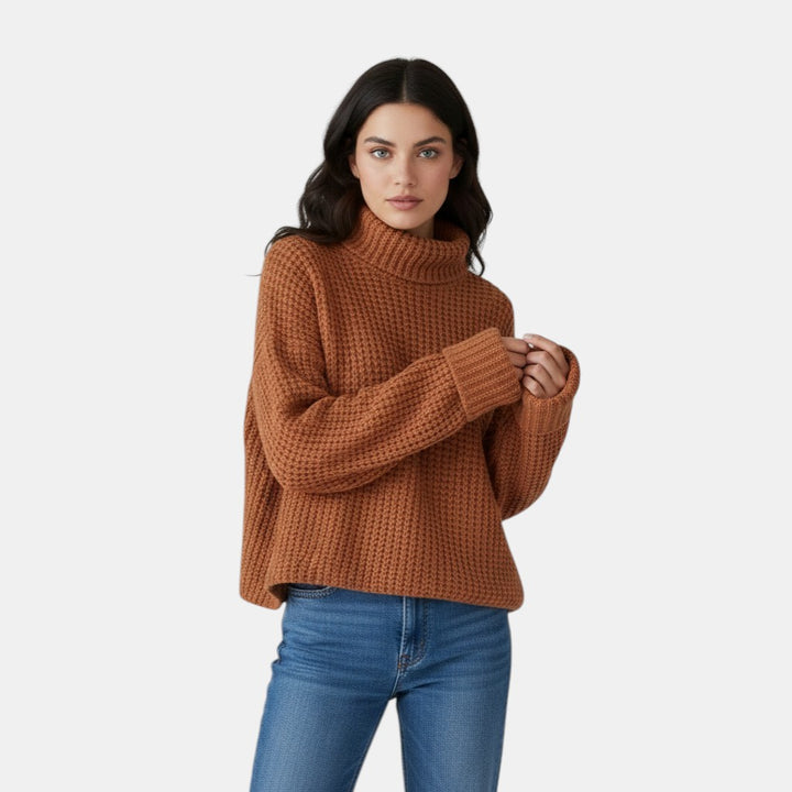Women’s Boxy Waffle Knit Sweater
