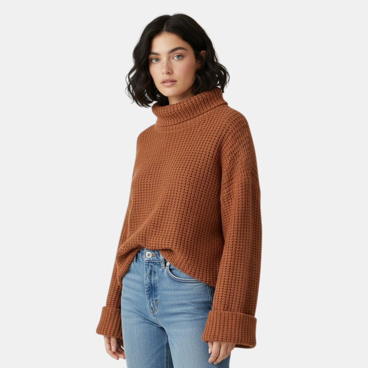 Women’s Boxy Waffle Knit Sweater