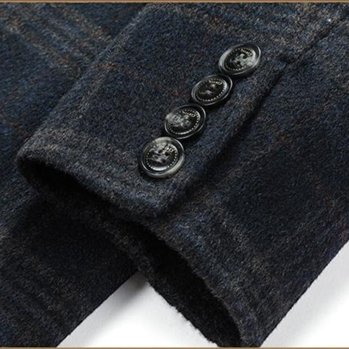 Men’s Longline Plaid Overcoat
