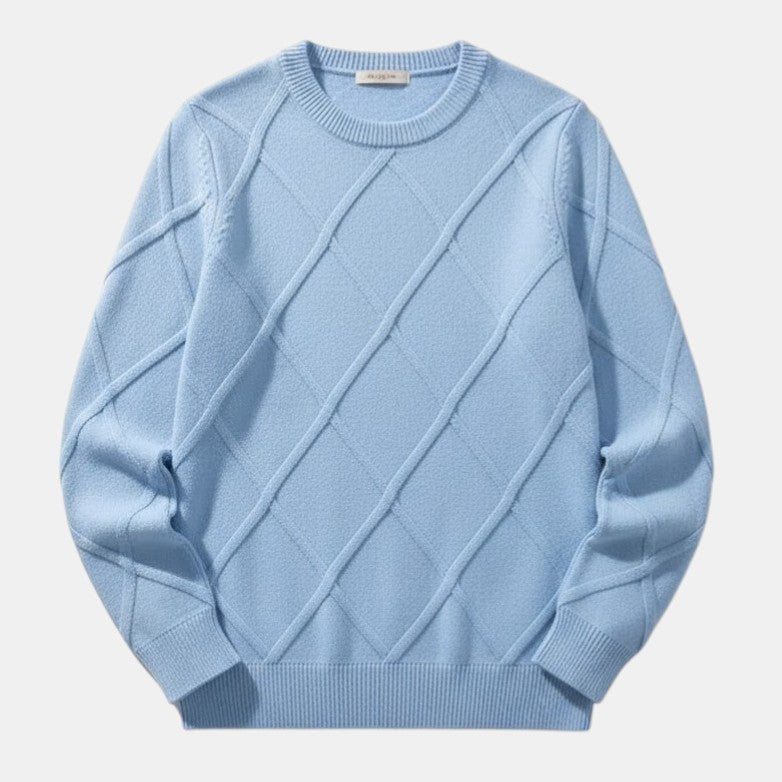 Men’s Crew Neck Textured Knit Sweater