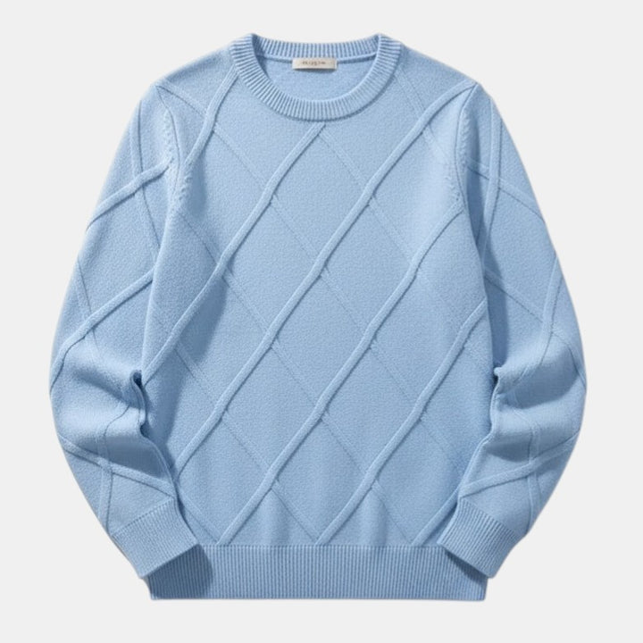 Men’s Crew Neck Textured Knit Sweater