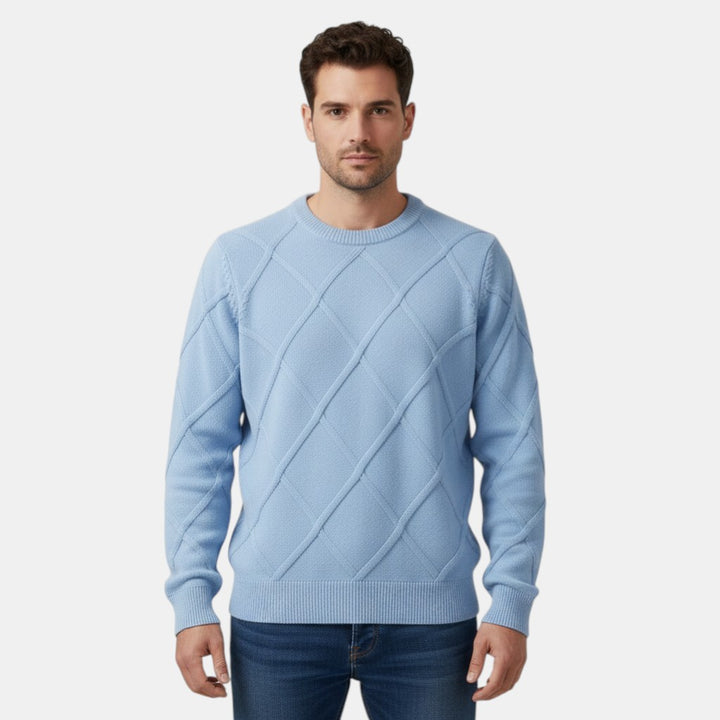 Men’s Crew Neck Textured Knit Sweater