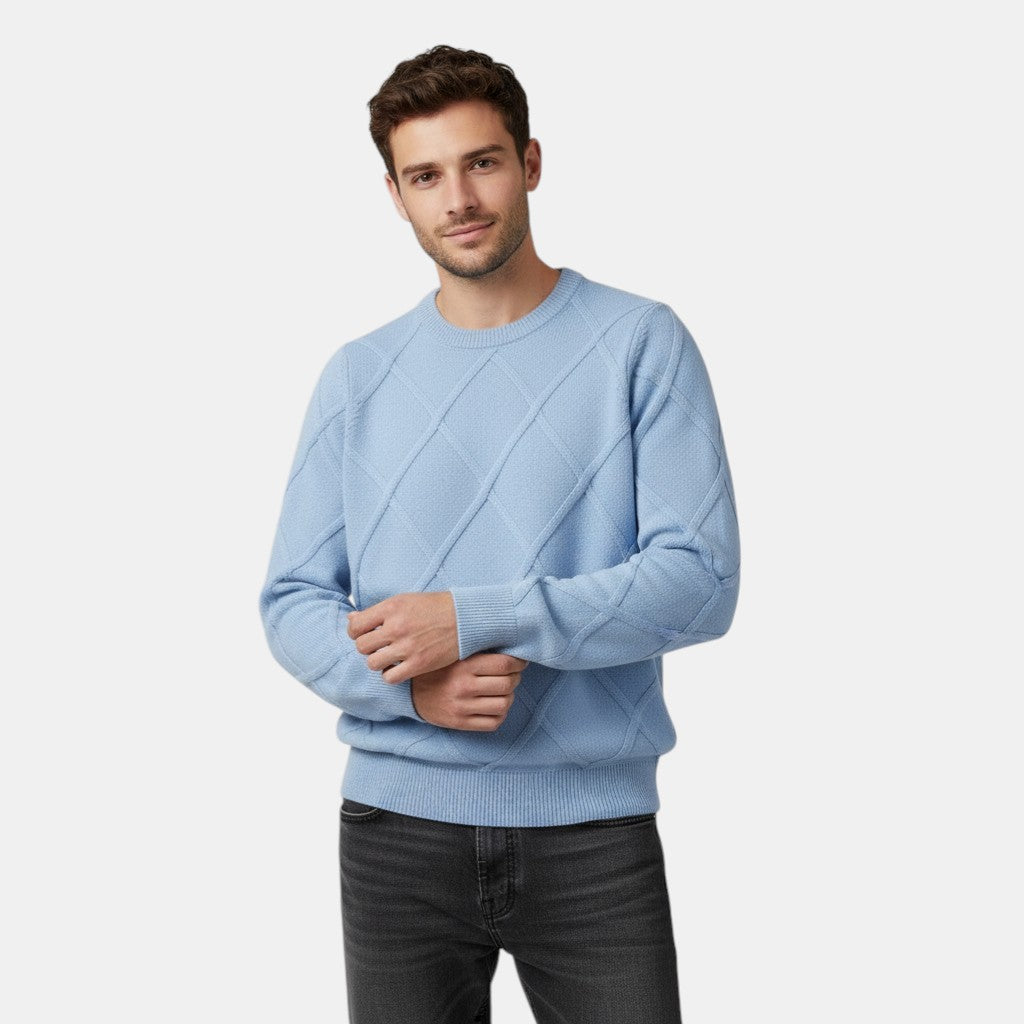 Men’s Crew Neck Textured Knit Sweater