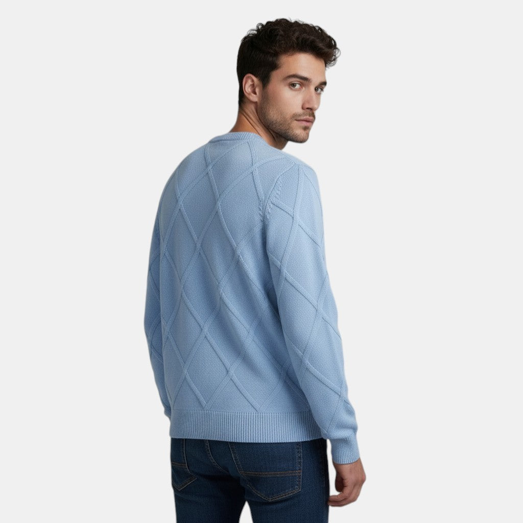 Men’s Crew Neck Textured Knit Sweater