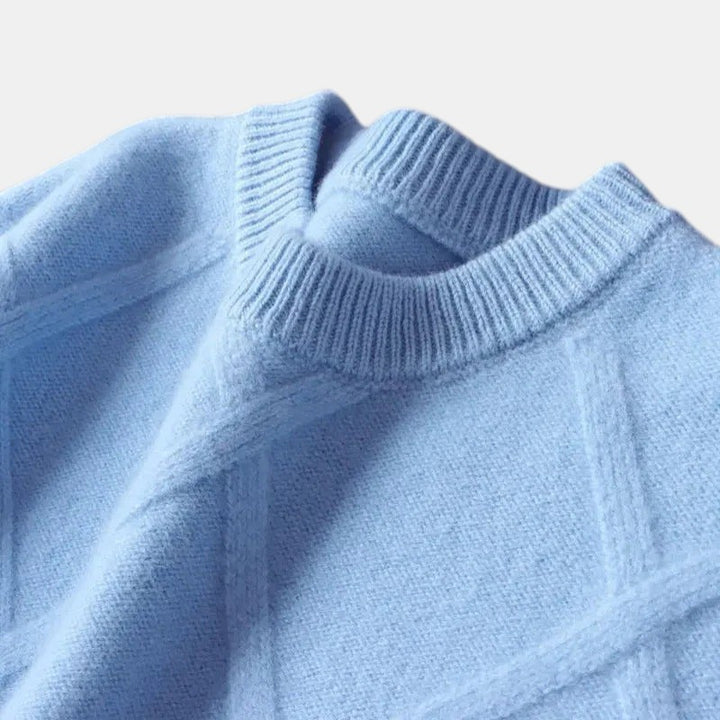 Men’s Crew Neck Textured Knit Sweater