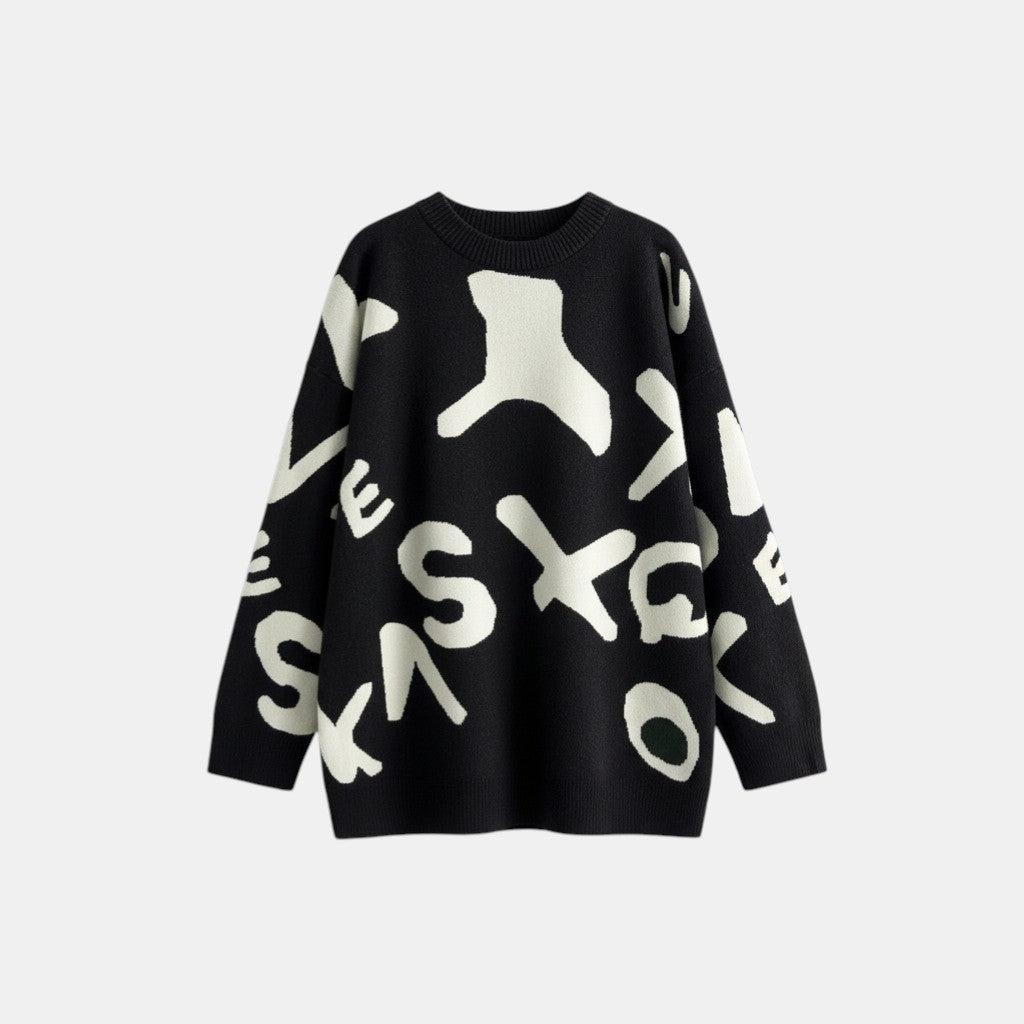 Women’s Oversized Graphic Knit Sweater