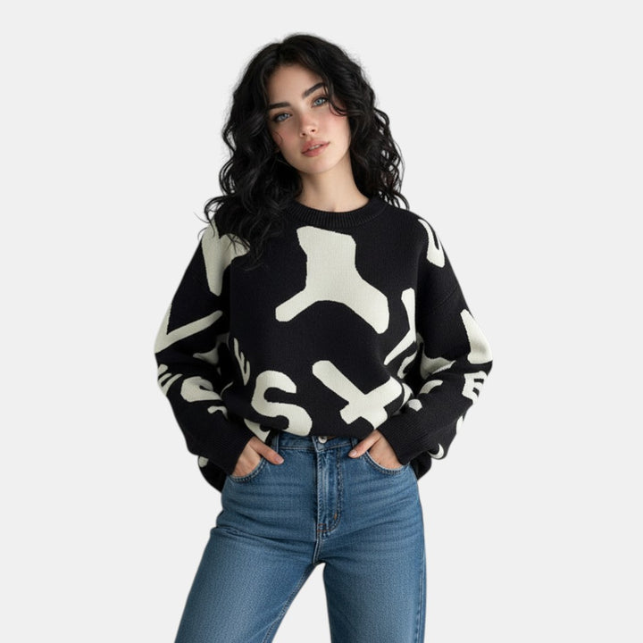 Women’s Oversized Graphic Knit Sweater