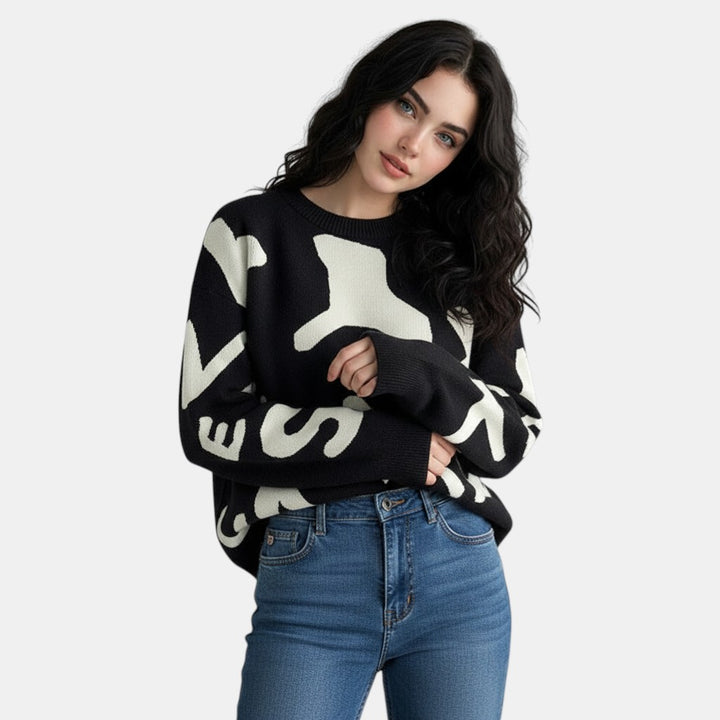 Women’s Oversized Graphic Knit Sweater