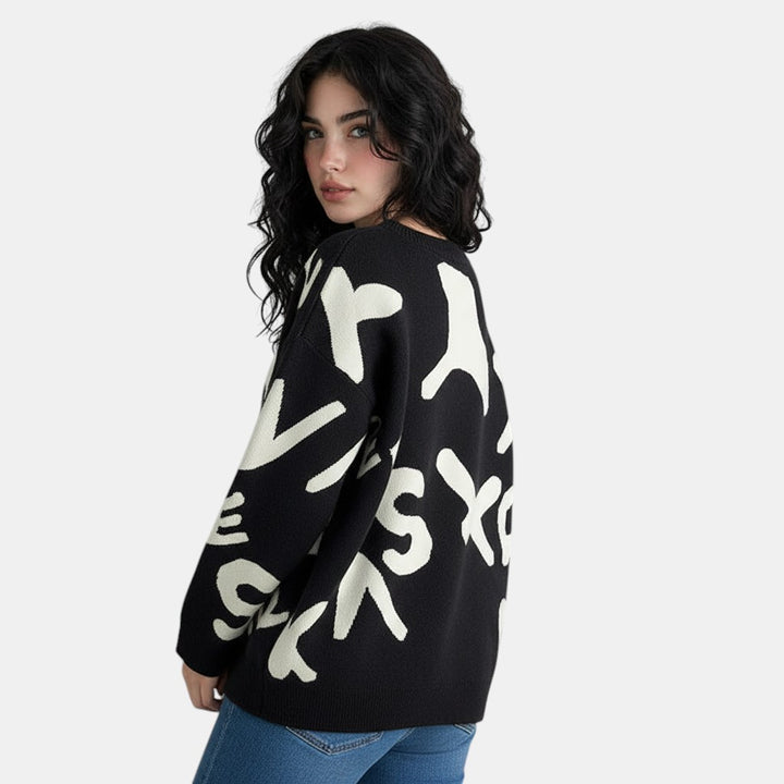 Women’s Oversized Graphic Knit Sweater