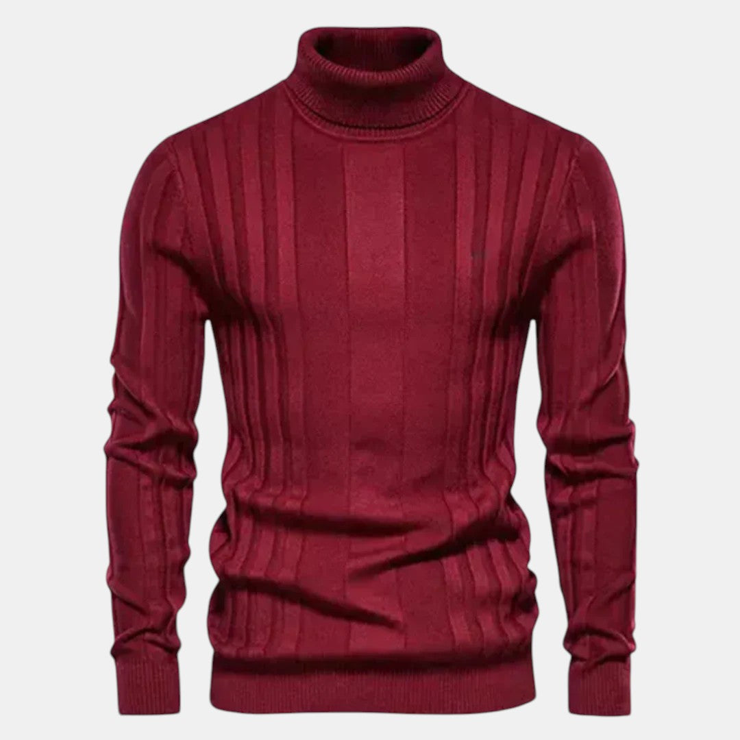 Men’s Ribbed Knit Turtleneck Sweater