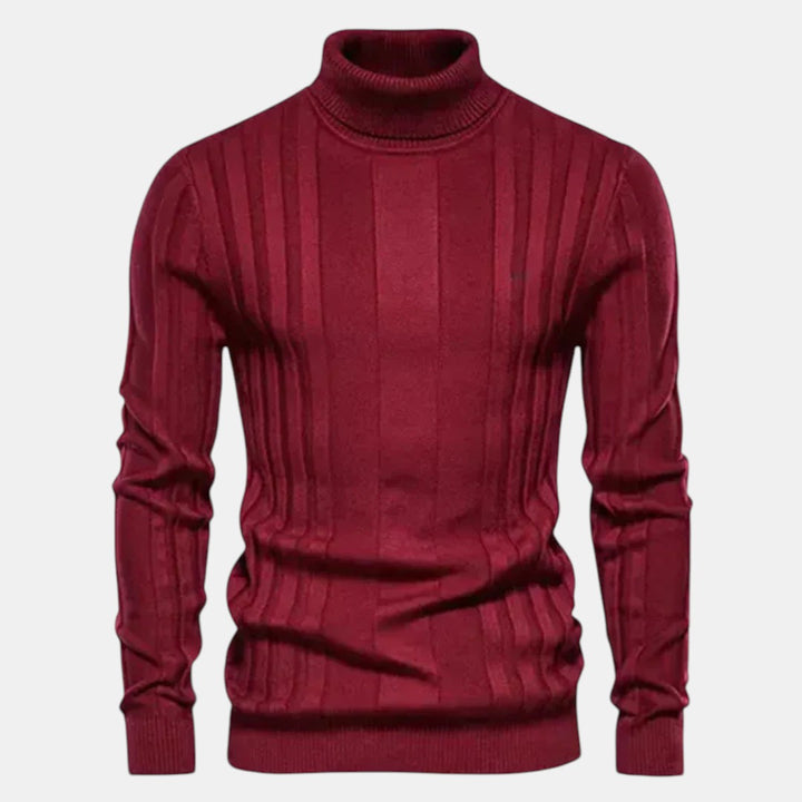 Men’s Ribbed Knit Turtleneck Sweater