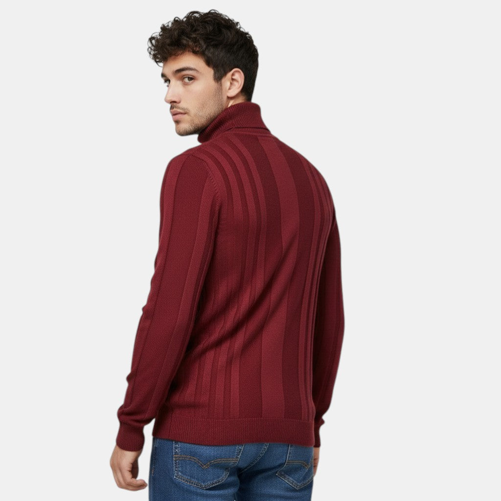 Men’s Ribbed Knit Turtleneck Sweater
