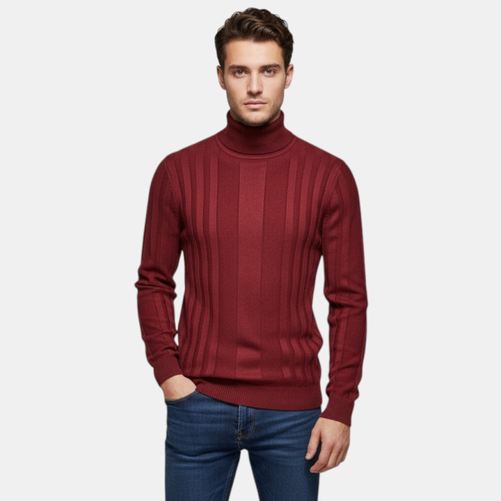 Men’s Ribbed Knit Turtleneck Sweater