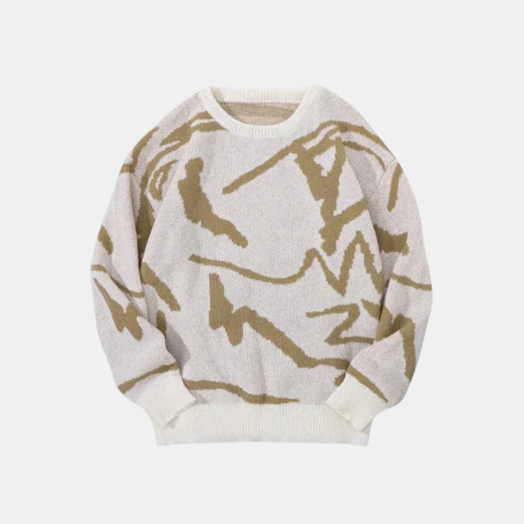 Men’s Abstract Pattern Knit Sweater