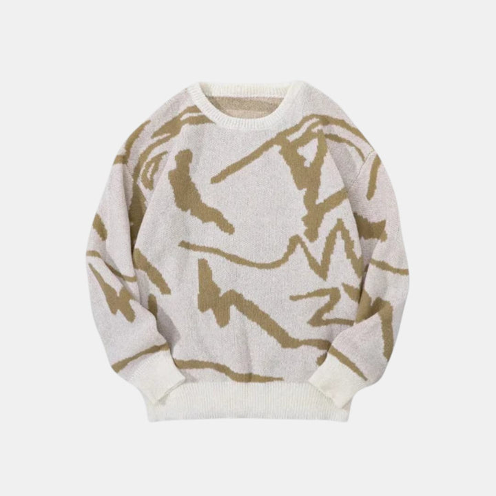 Men’s Abstract Pattern Knit Sweater