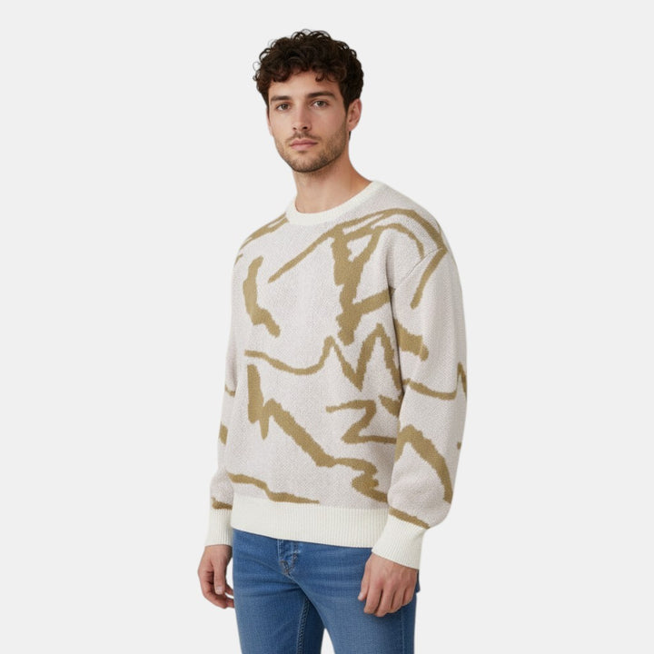 Men’s Abstract Pattern Knit Sweater