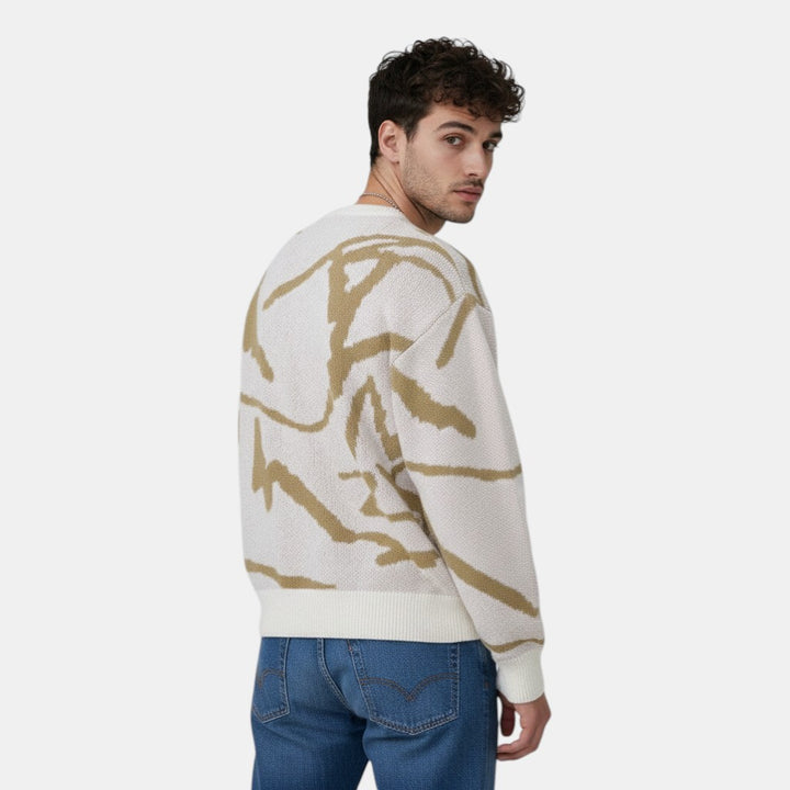 Men’s Abstract Pattern Knit Sweater