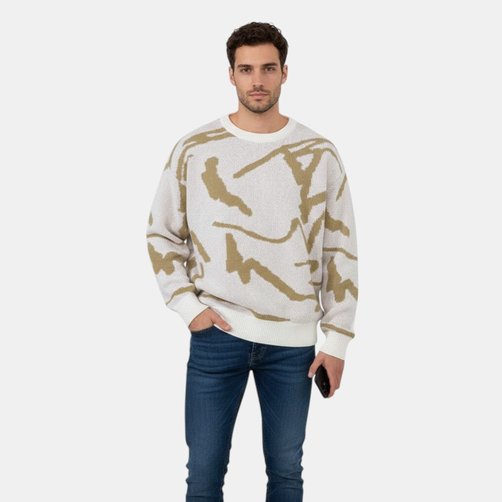 Men’s Abstract Pattern Knit Sweater
