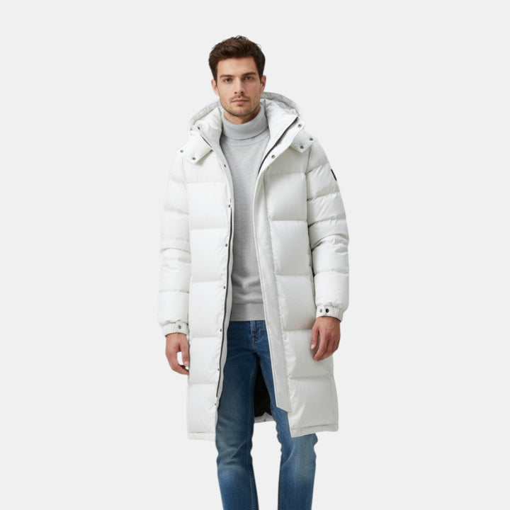 Men’s Long Puffer Coat with Hood