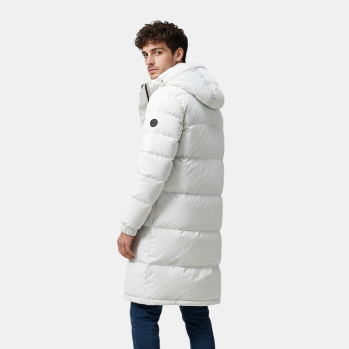 Men’s Long Puffer Coat with Hood