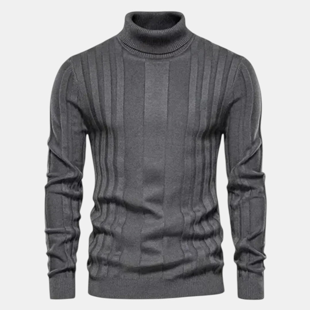 Men’s Ribbed Knit Turtleneck Sweater
