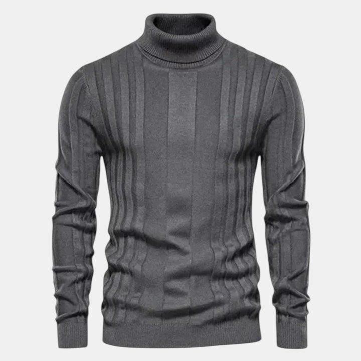 Men’s Ribbed Knit Turtleneck Sweater
