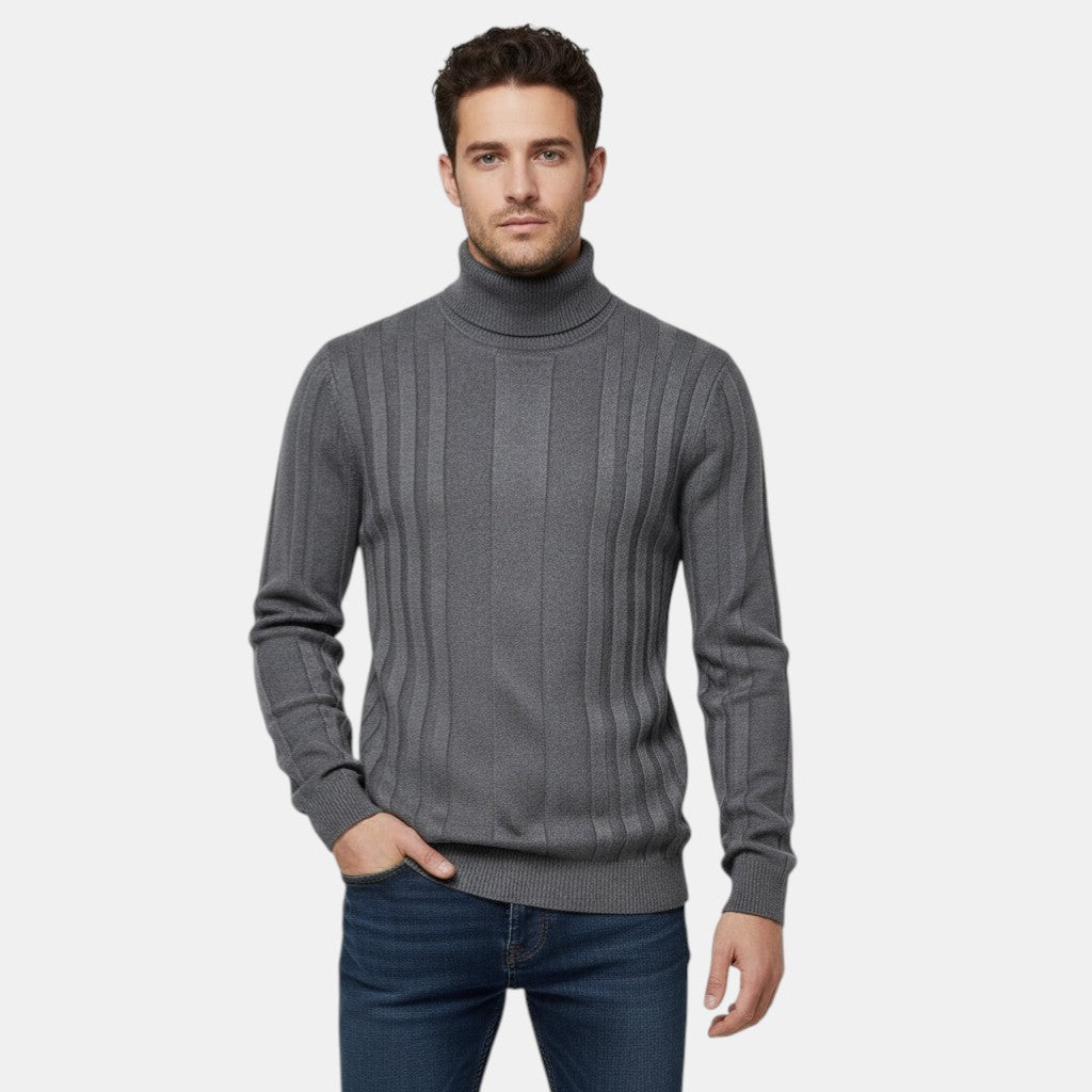 Men’s Ribbed Knit Turtleneck Sweater