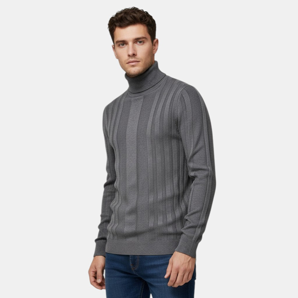 Men’s Ribbed Knit Turtleneck Sweater