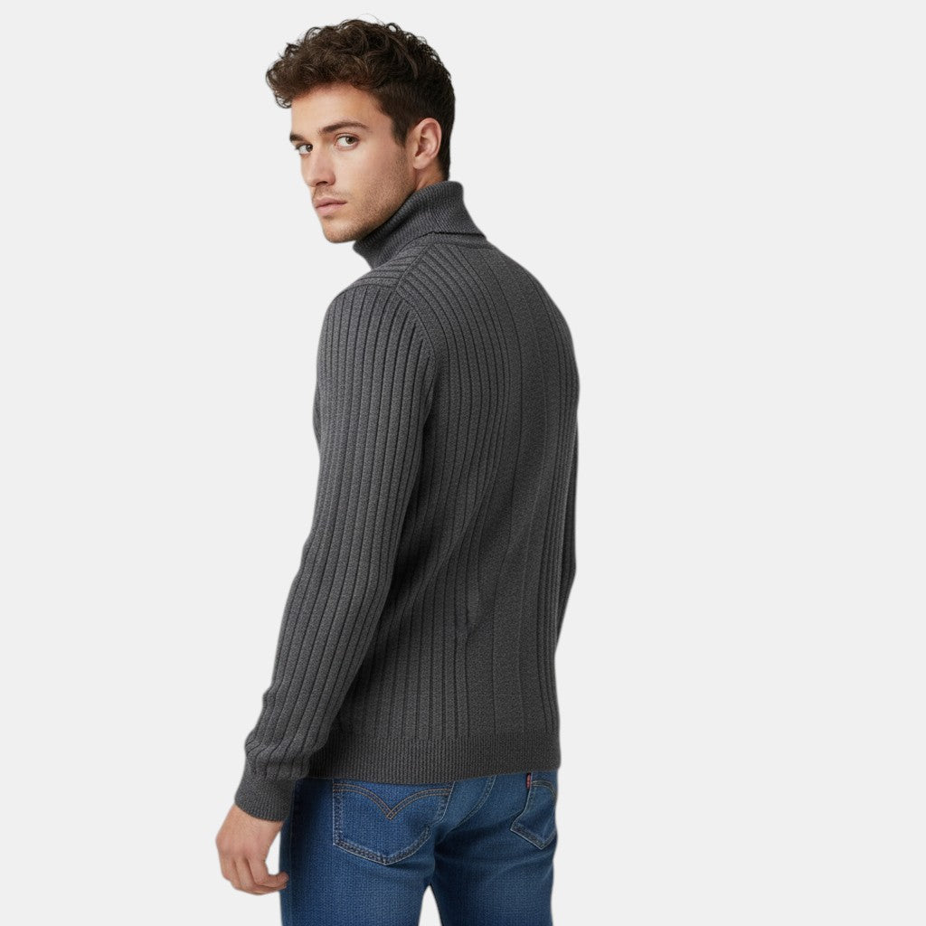Men’s Ribbed Knit Turtleneck Sweater