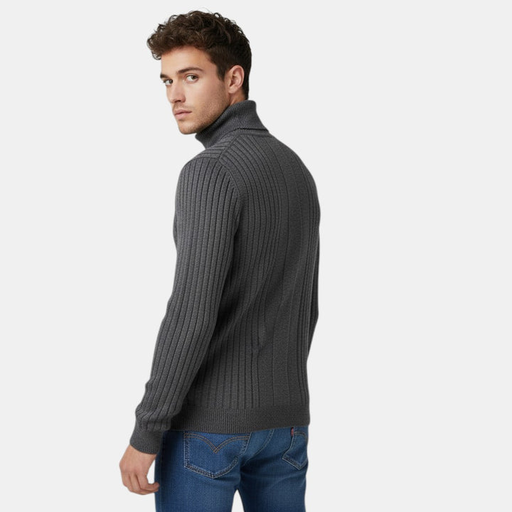 Men’s Ribbed Knit Turtleneck Sweater