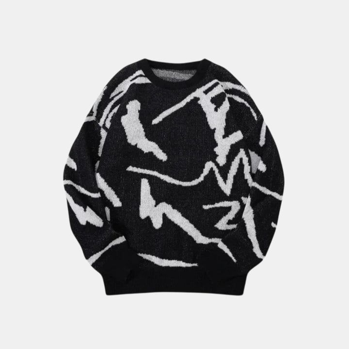 Men’s Abstract Pattern Knit Sweater